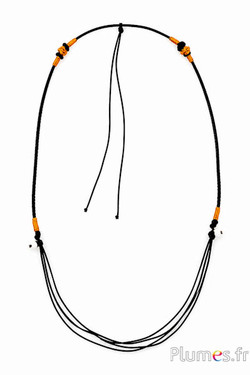 Collana con perle - lunghezza 65 cm - nero